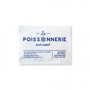 Toallita refrescante personalizada 6 x 8 cm - Bolsa blanca - Impresión hasta 3 colores