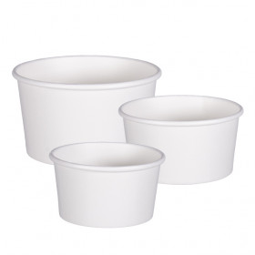 Tarrinas de helado de cartón blanco para heladerías y profesionales