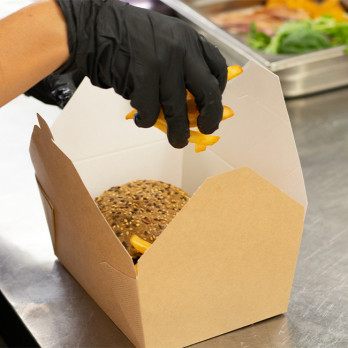 Fiambrera rectangular de cartón kraft 1400 ml