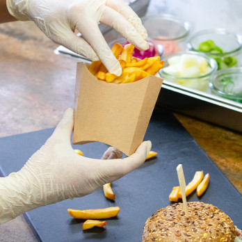 Caja de patatas fritas de cartón kraft de 130 g
