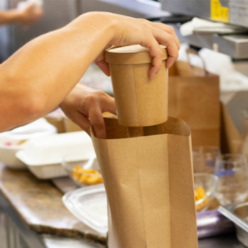 SOS bolsa de papel kraft sin asa 18 x 11 / 34 cm