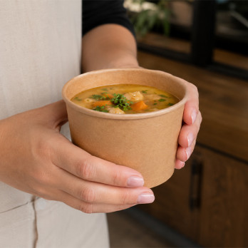 Bote de sopa de cartón Kraft 360 ml/12 oz