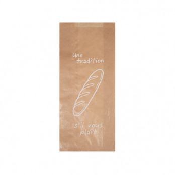 2 bolsas tradicionales de papel kraft decorado, 14 + 6 x 34 cm - Colección Natural