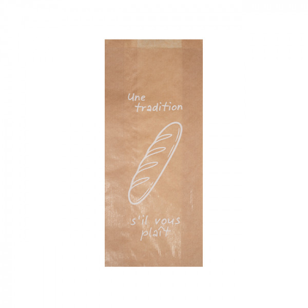 2 bolsas tradicionales de papel kraft decorado, 14 + 6 x 34 cm - Colección Natural