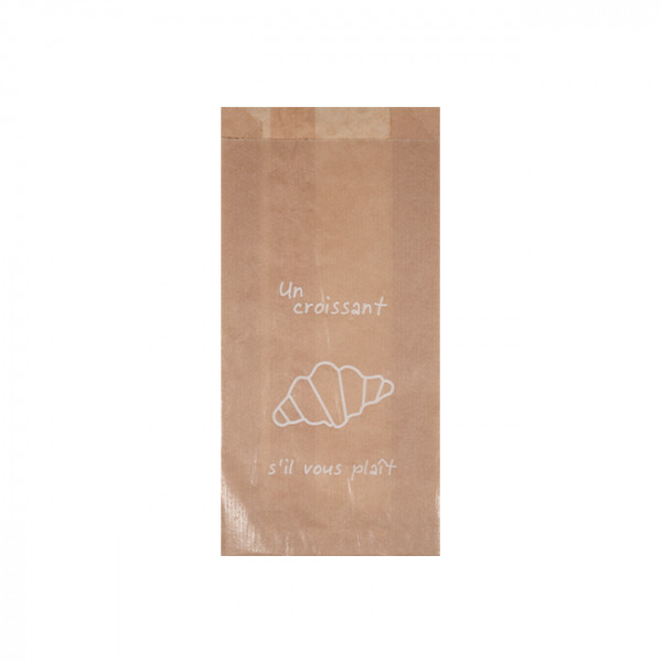 Bolsita de papel kraft decorado para 1-2 bollos, 12 + 5 x 25 cm - Colección Natural