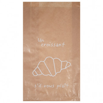 Bolsa de papel kraft decorado para 5-6 bollos, 19 + 6 x 34 cm - Colección Natural