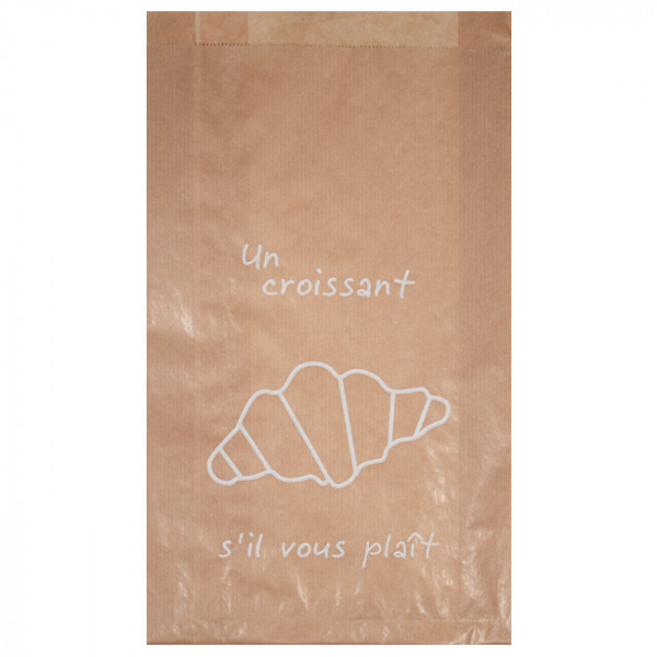 Bolsa de papel kraft decorado para 5-6 bollos, 19 + 6 x 34 cm - Colección Natural