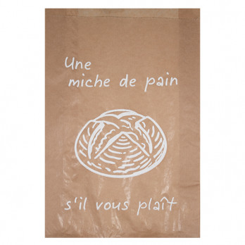 Bolsa de papel kraft decorada para panes especiales, 24 + 7 x 36 cm - Colección Natural