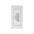 Bolsita de papel blanco decorado para 1-2 bollos, 12 + 5 x 25 cm - Colección de moda