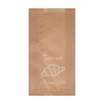 Bolsa de papel kraft decorado para 3-4 bollos, 14 + 6 x 28 cm - Colección Natural