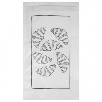 Bolsa de papel blanco decorado para 5-6 bollos, 19 + 6 x 34 cm - Colección de moda