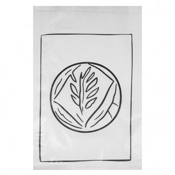 Bolsa de papel blanco decorada para panes especiales, 24 + 7 x 36 cm - Colección de moda