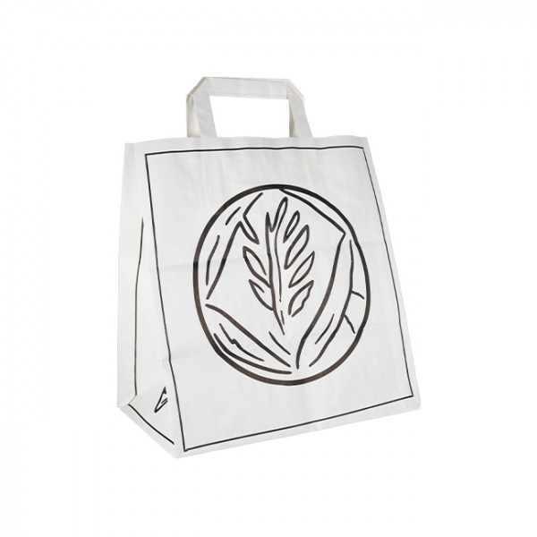 Bolsa de papel blanca para panadería