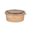 Cuenco de cartón kraft decorado con tapa de PET de 750 ml - Colección Natural