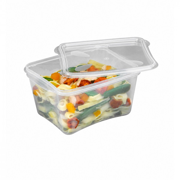 Caja con tapa separada de PP reutilizable, 900 g