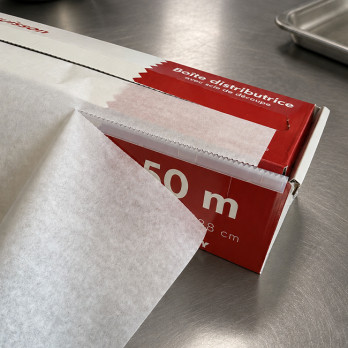 Caja dispensadora de papel de horno siliconado 38 cm x 50 m