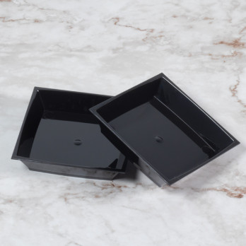 Tarro de cristal cuadrado reutilizable negro 4 cL