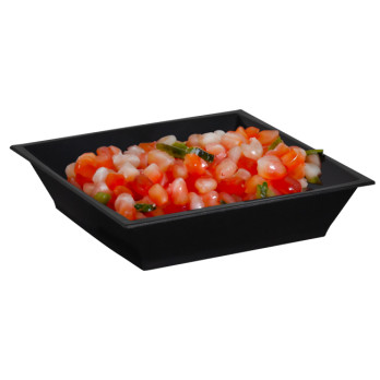 Tarro de cristal cuadrado reutilizable negro 4 cL
