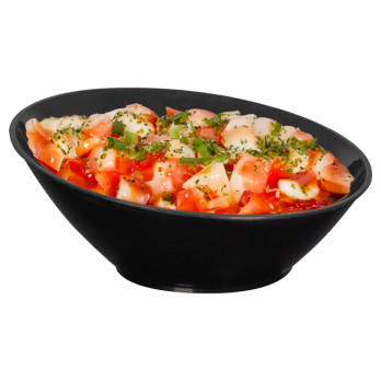 Tarro oval de cristal negro reutilizable 8 cL