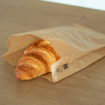 Bolsa de papel kraft 1-2 pasteles 12 + 5 x 25 cm