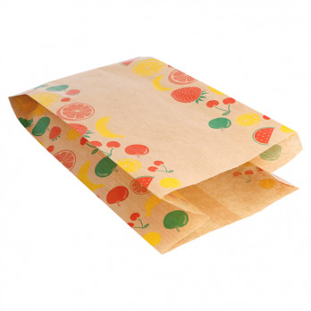 Bolsa para frutas y verduras 1 kg en papel kraft 14 + 9 x 26 cm