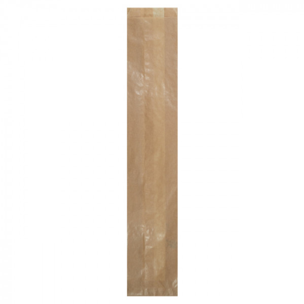 Bolsa clásica para 1 baguette en papel kraft 9 + 5 x 50 cm