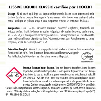Detergente líquido Classic Ecocert 20 L
