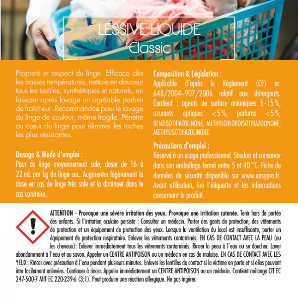 Etiqueta del detergente líquido Easypro