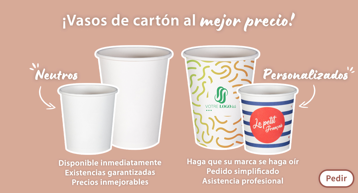 Vasos de papel blancos y vasos de papel personalizados