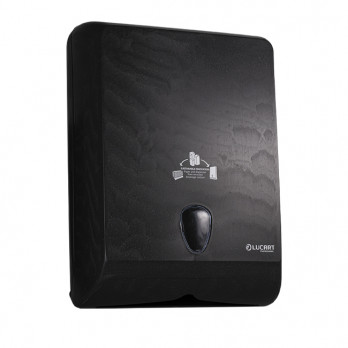 Dispensador toallas servilletas entrelazadas papel secamanos - Plástico reciclado negro