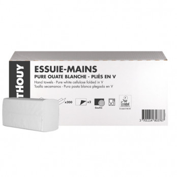 Caja de 15 paquetes Toallas secamanos Celulosa 2 Capas plegada en V (15x200 uds) 20,5 x 20 cm