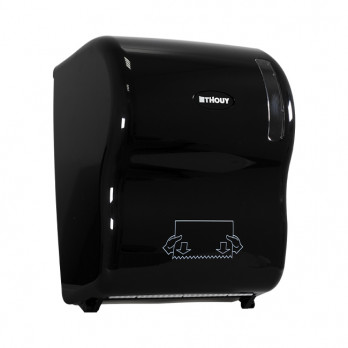Dispensador automático para bobina de papel secamanos. Con autocorte - Plástico ABS negro
