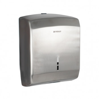 Dispensador toallas servilletas entrelazadas papel secamanos. Acero inoxidable satinado