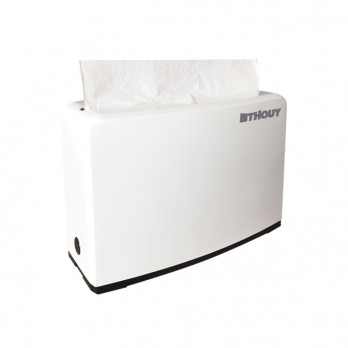 Dispensador sobremesa toallas papel servilletas en zig-zag papel secamanos. ABS Blanco