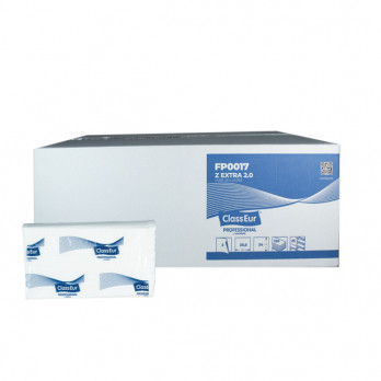 Caja de 25 paquetes Toallas secamanos Celulosa 3 Capas plegada en W (25x150 uds) 20,5 x 24 cm