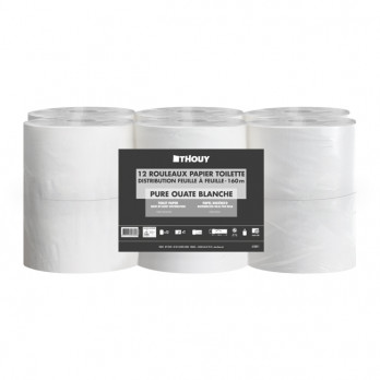 Papel higiénico de 2 capas - Celulosa pura - Rollos de 160 m - Dispensador Hoja a Hoja