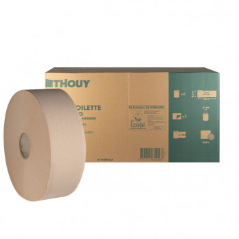 Papel higiénico 2 capas - Celulosa reciclada Kraft Habana - Maxi jumbo 350 m