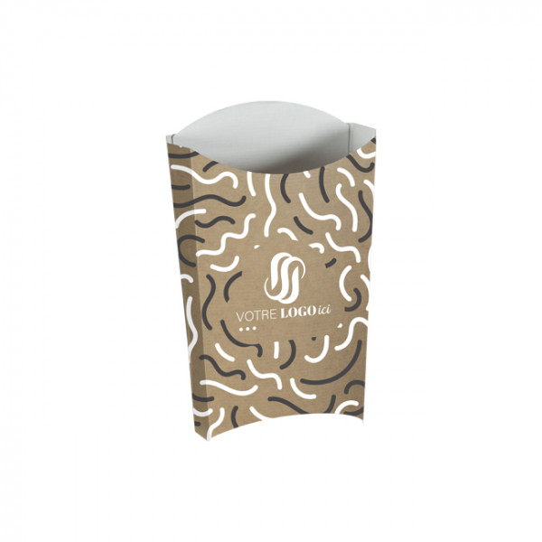 Caja para patatas fritas personalizada en cartón kraft de 190 g - Impresión en hasta 4 colores