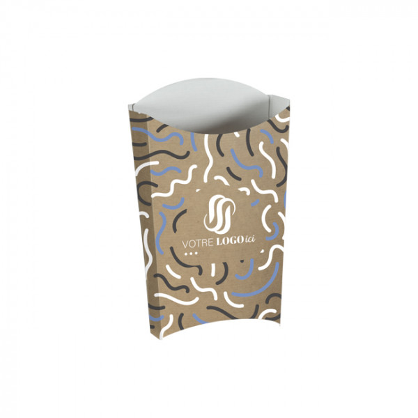 Caja para patatas fritas personalizada en cartón kraft de 190 g - Impresión en hasta 4 colores