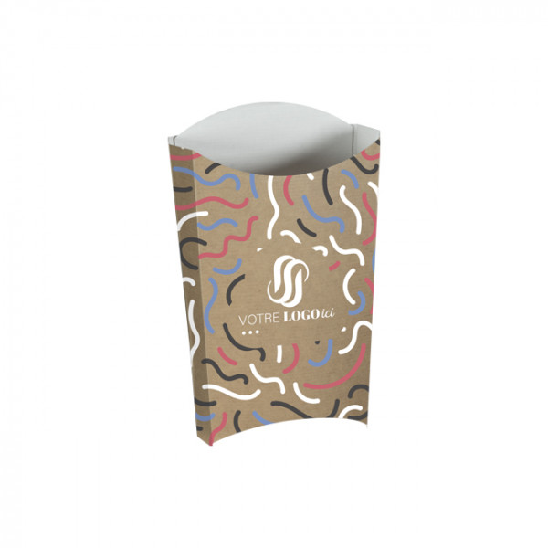 Caja para patatas fritas personalizada en cartón kraft de 190 g - Impresión en hasta 4 colores