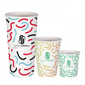 Vasos de papel de pared simple personalizados con el logotipo de la marca
