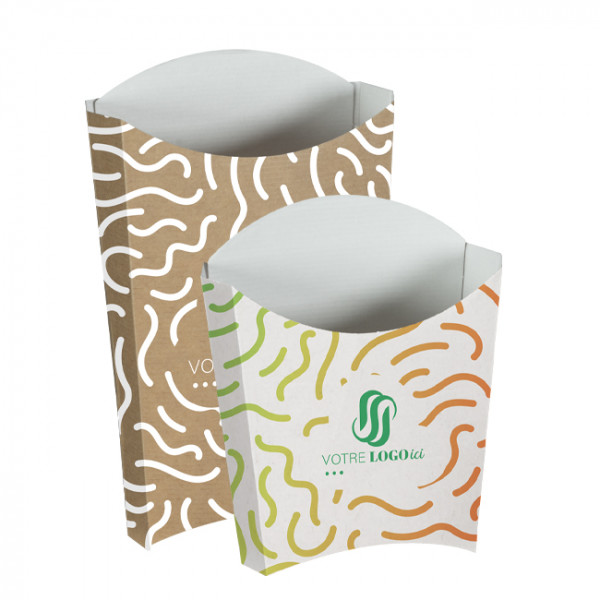 Cajas/corneteros de cartón personalizados para patatas fritas