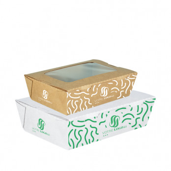 Cajas rectangulares de cartón personalizadas para ensaladas