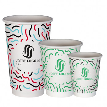 Vasos de papel de doble pared personalizados