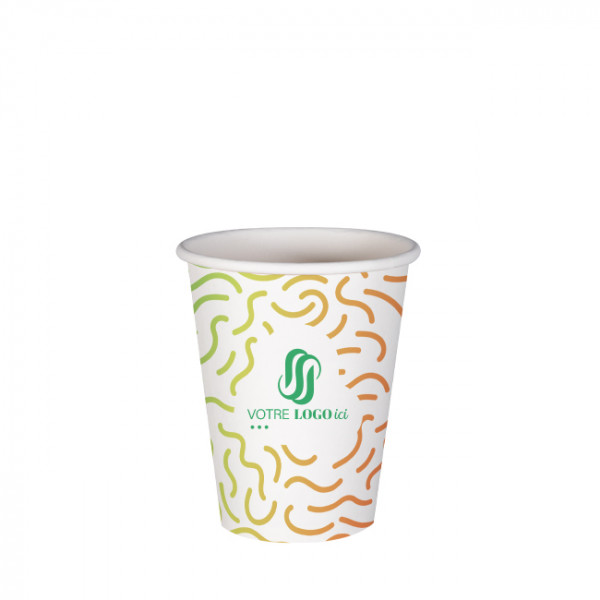 Vaso de 8 Oz 100% cartón 0% plástico personalizado - Impresión a color ilimitada
