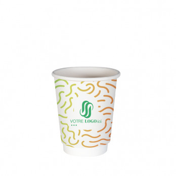 Vaso 8 Oz 100% cartón 0% plástico doble pared personalizado - Impresión color ilimitada