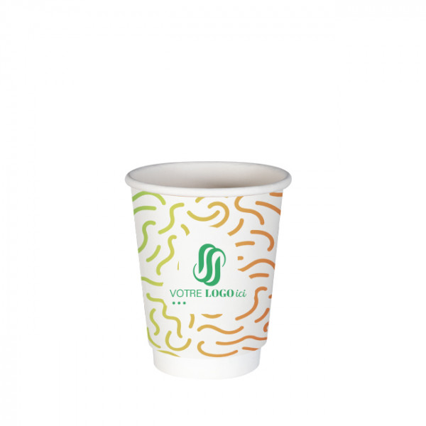 Vaso 8 Oz 100% cartón 0% plástico doble pared personalizado - Impresión color ilimitada