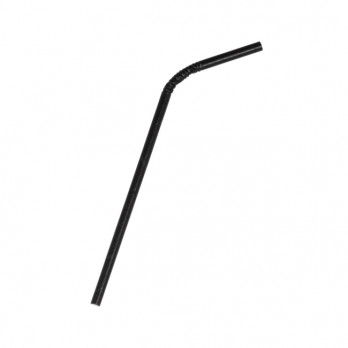 Pajita de cartón negro flexible 20 cm Ø 6 mm