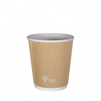 Vaso de triple pared 100% cartón kraft 0% plástico 8 Oz