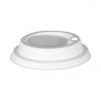 Tapa de cúpula con pico para beber de fibra vegetal Ø 9 cm